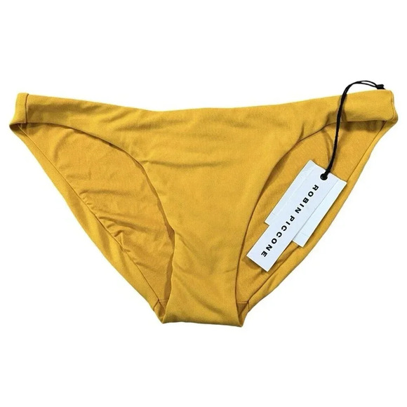 Robin Piccone Ava Mustard Swimsuit Bikini Bottoms Beach Vacation Size Medium - Picture 1 of 7